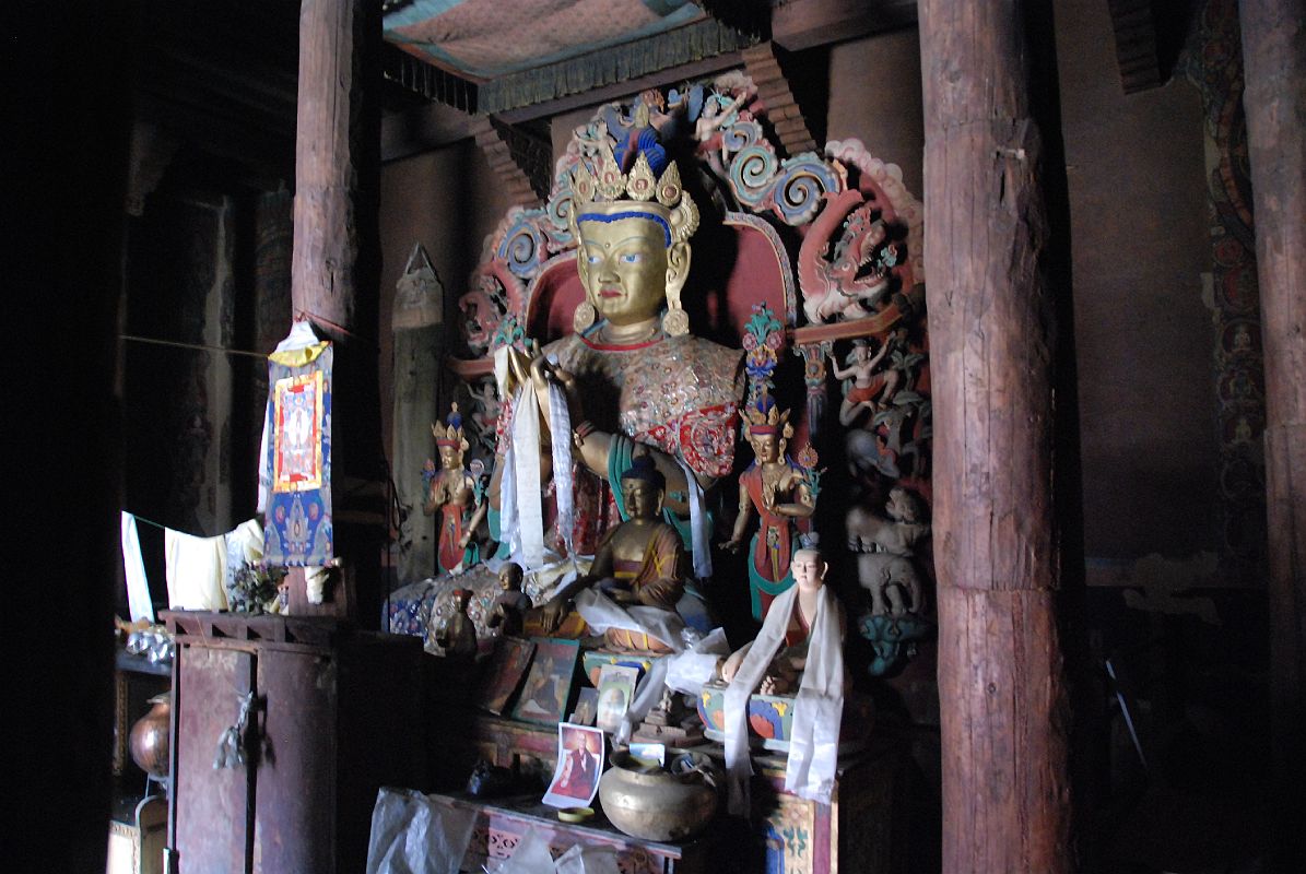 Mustang Lo Manthang 04 03 Jampa Gompa Main Floor Large Statue Of Jampa Maitreya